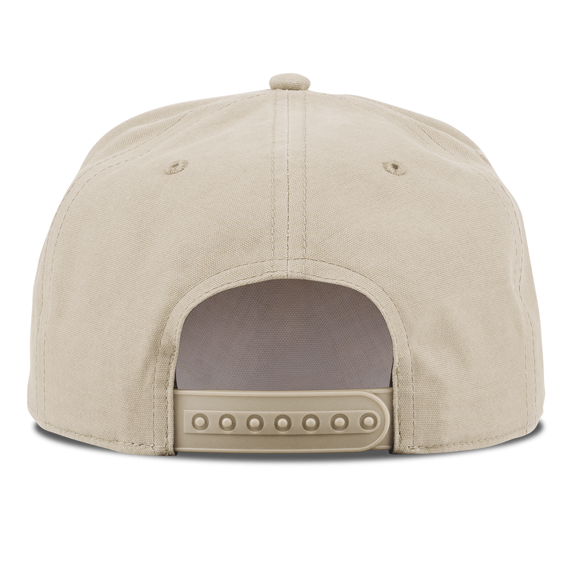 canvas rope beige hat, back view