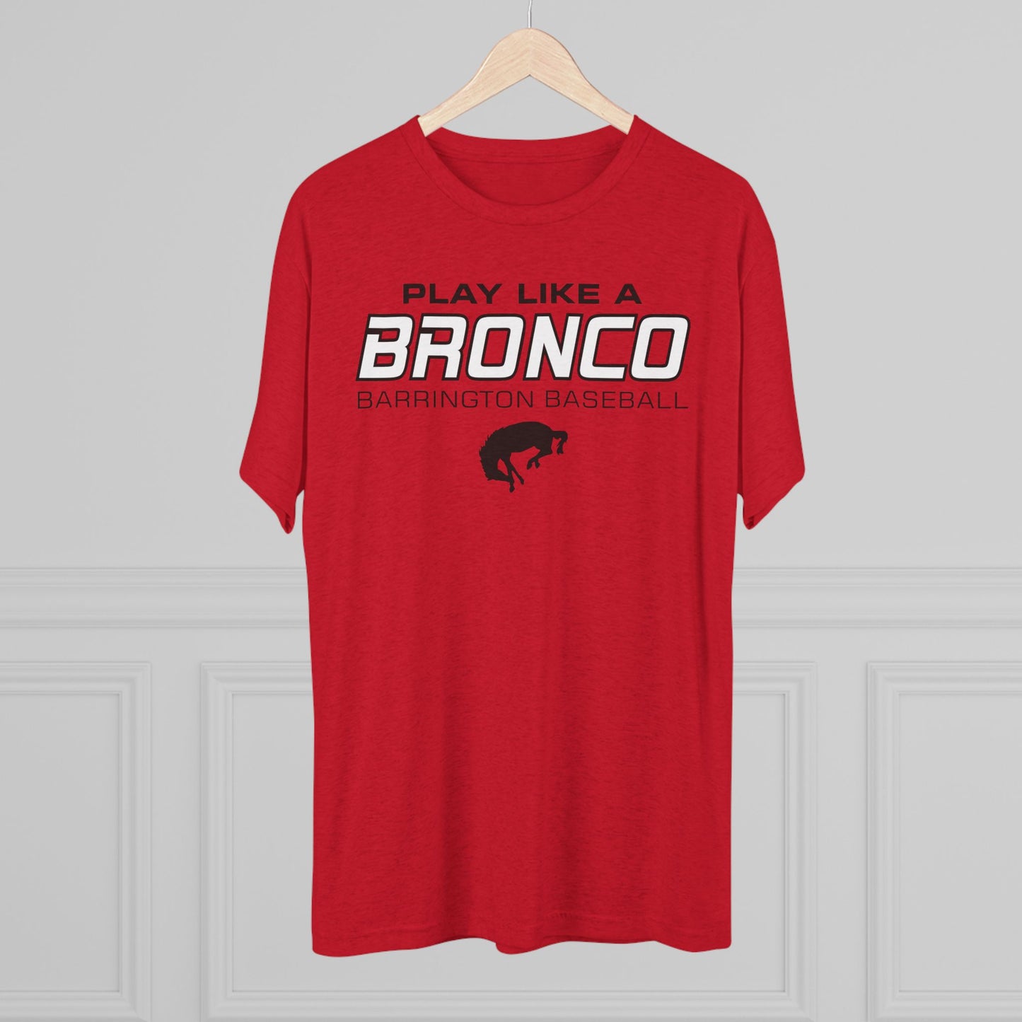 Play Like A Bronco Tri-Blend Crew Tee
