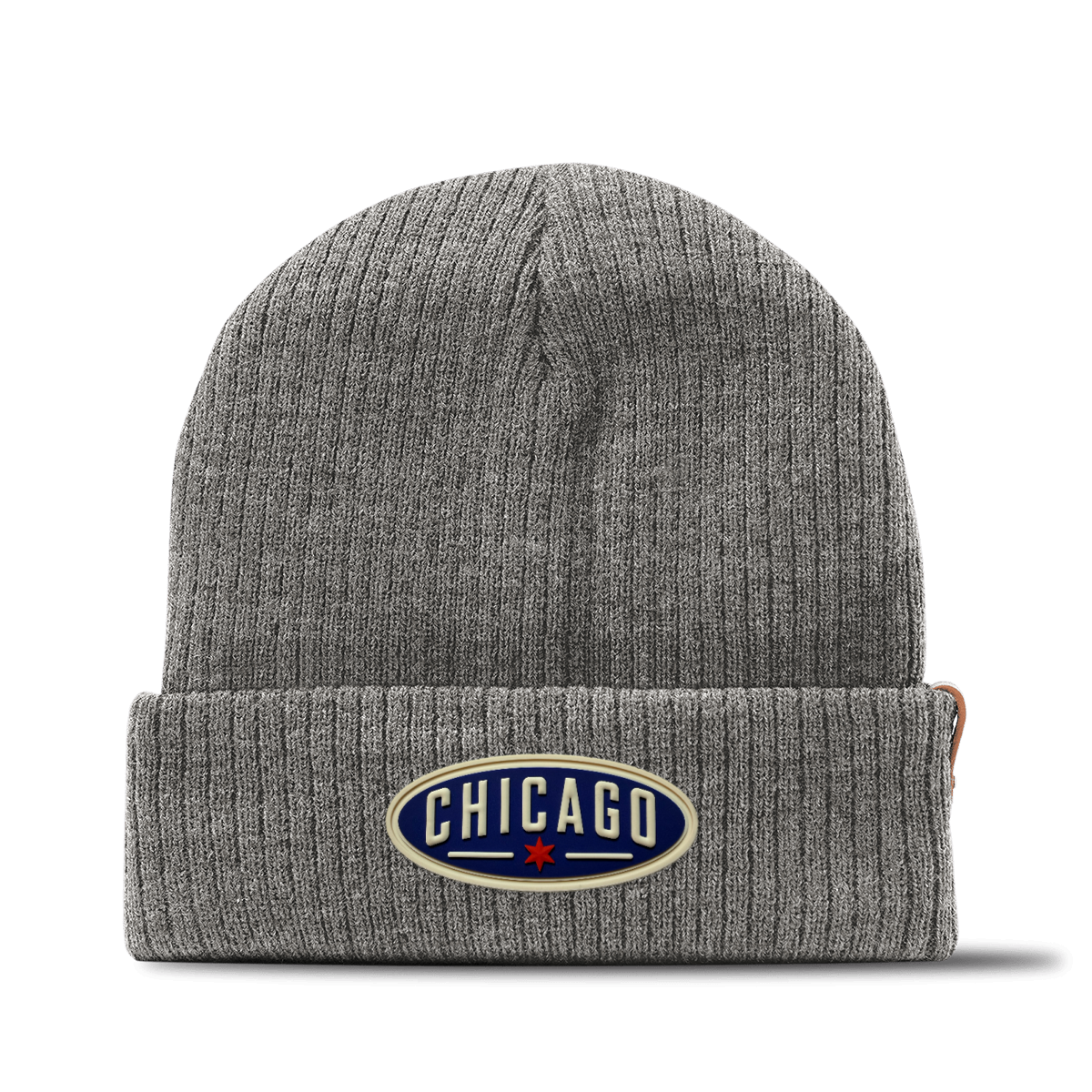 Chicago Oval Beanie, Gray, front