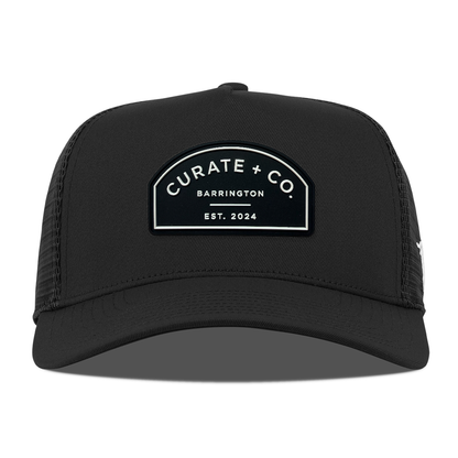 Curate + Co. Arch 5 Panel Trucker, Black, front