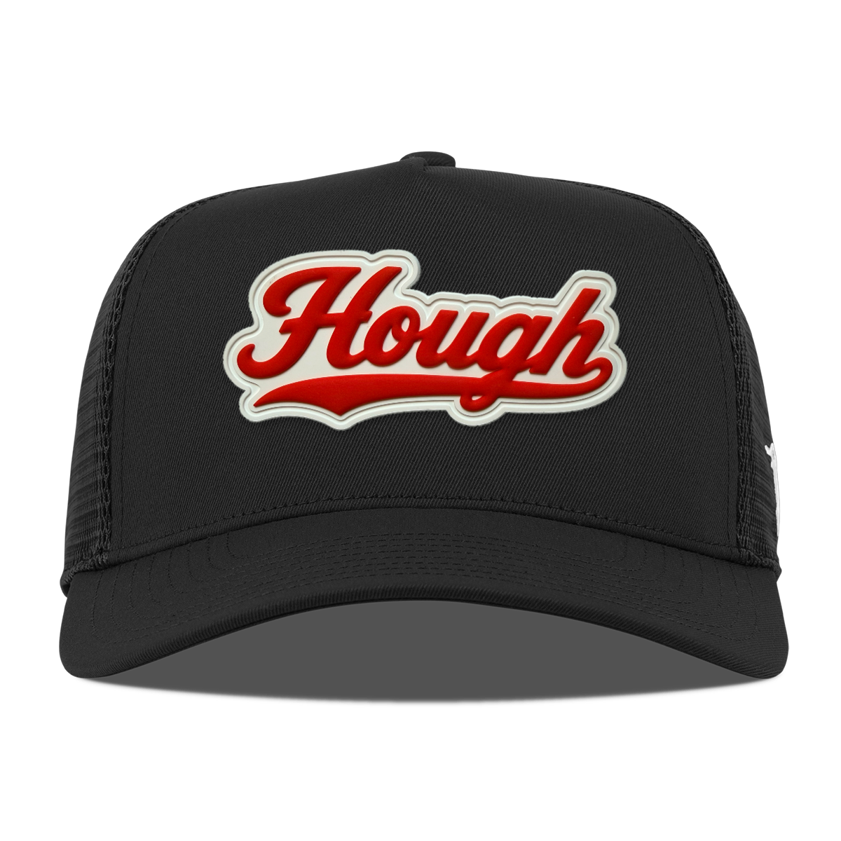 Script Hough 5 Panel Trucker, Black, front