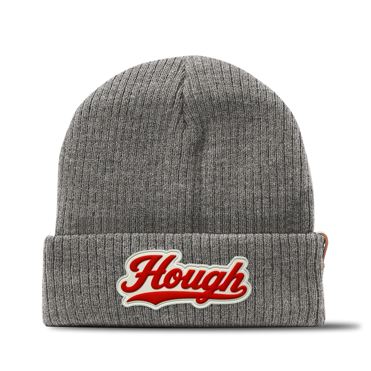 Script Hough Beanie, Gray, front