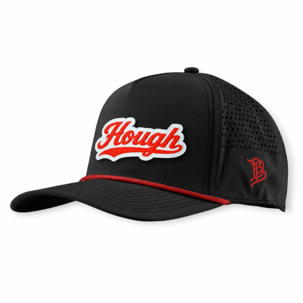HOUGH ON WHITE | CURVED 5 PANEL ROPE - BLACK + RED ROPE