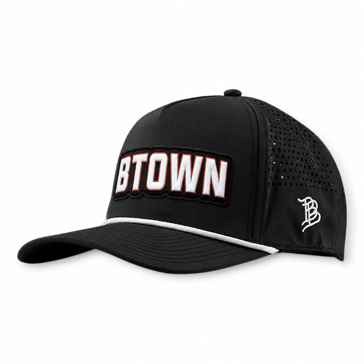 BTOWN | CURVED 5 PANEL ROPE - BLACK + WHITE ROPE