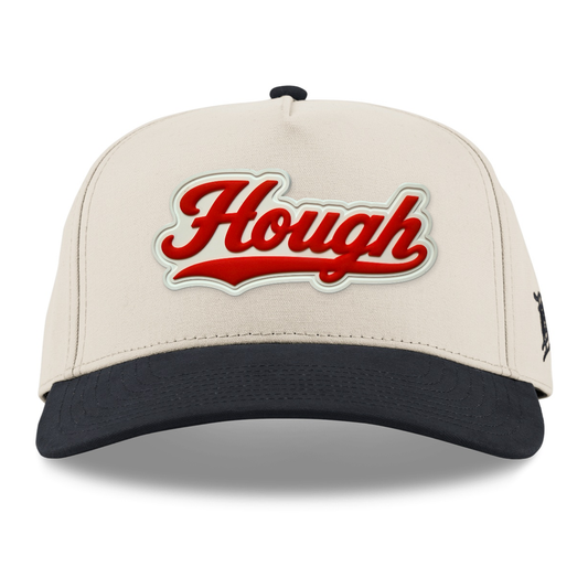 Script Hough Canvas Hat, Beige/Vintage Black, front