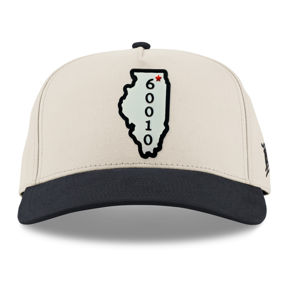 Illinois 60010 Canvas Hat, Beige/Vintage Black, front