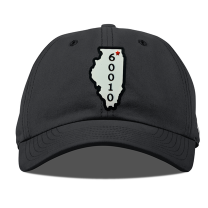 Illinois 60010 Canvas Dad Hat, Vintage Black, front