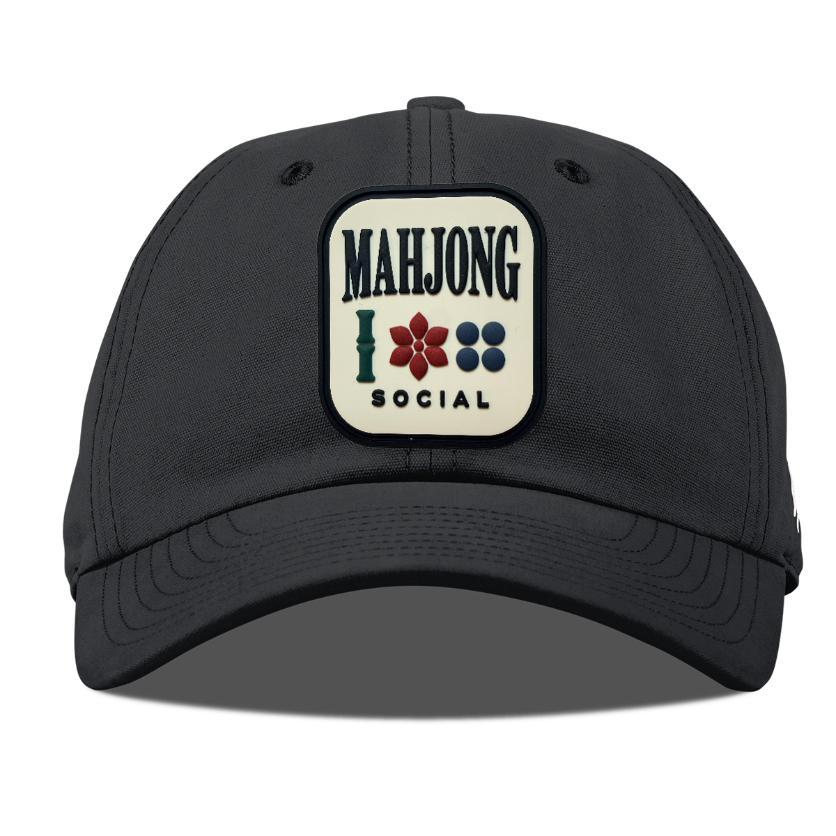 Mahjong Social Canvas Dad Hat, Vintage Black, front