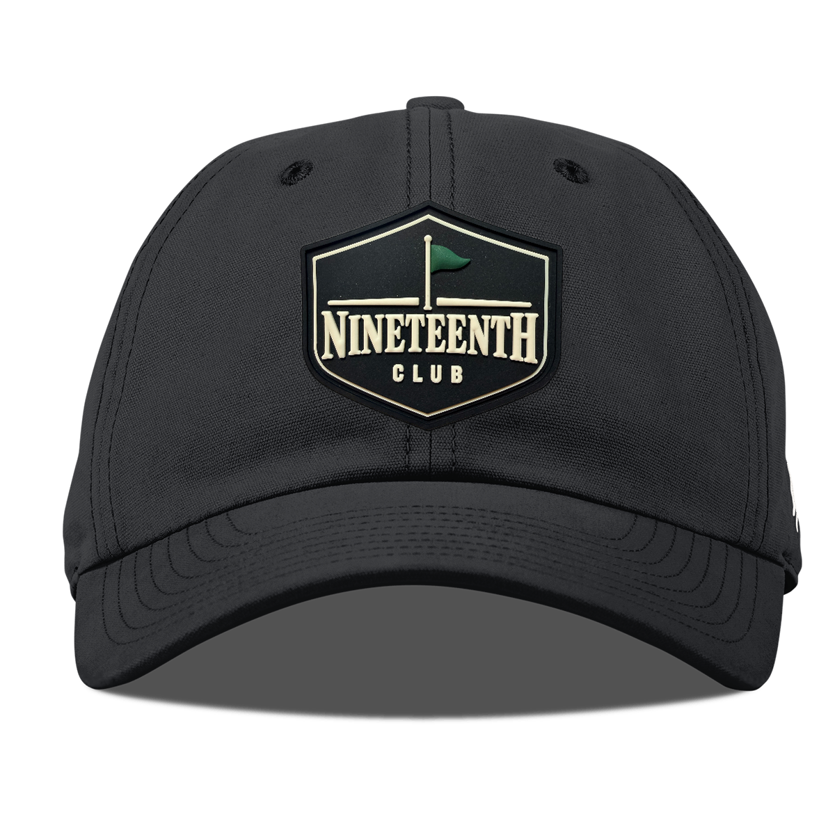 Nineteenth Club Canvas Dad Hat, Vintage Black, front