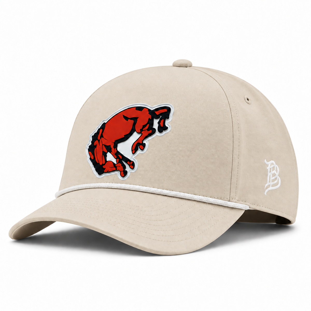 OG Bronco | Curved | Canvas 5 Panel Rope; Beige; og bronco PVC patch; front view