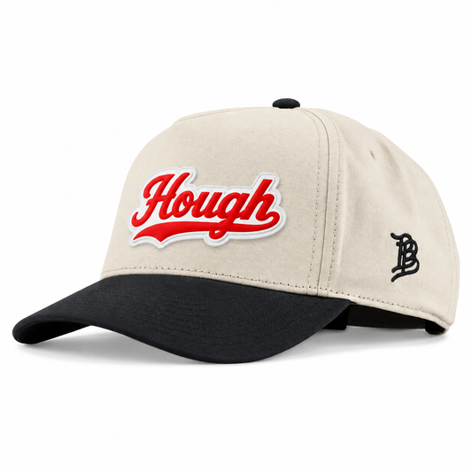 Script Hough | Curved | Canvas 5 Panel; Beige/Vintage Black; hough on white PVC patch; front view