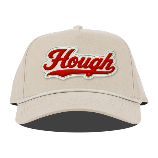Script Hough Canvas Rope Hat, Beige, front