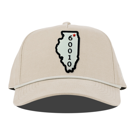 Illinois 60010 Canvas Rope Hat, Beige, front
