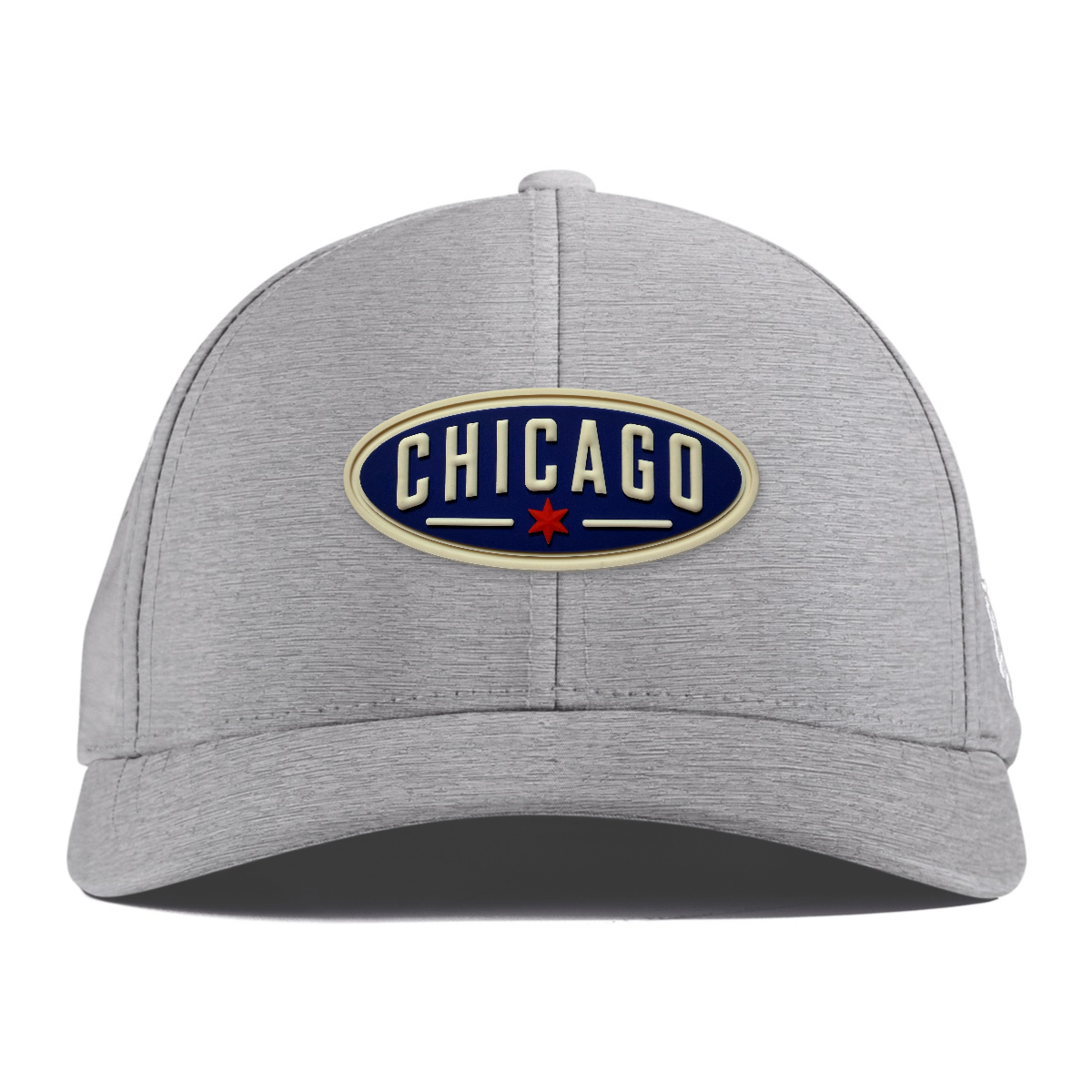 Chicago Oval Performance Hat, Heather Gray, front