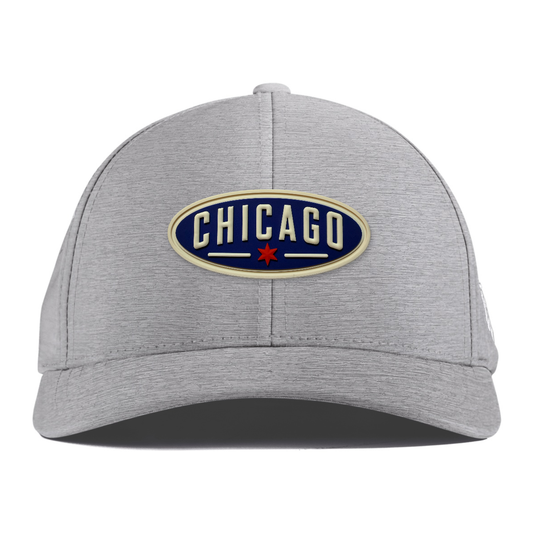 Chicago Oval Performance Hat, Heather Gray, front
