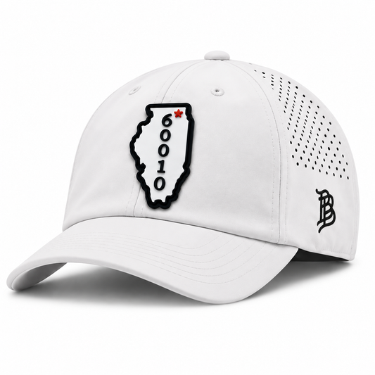 Illinois 60010 | Curved | Performance Dad; White; illinois 60010 PVC patch; front view