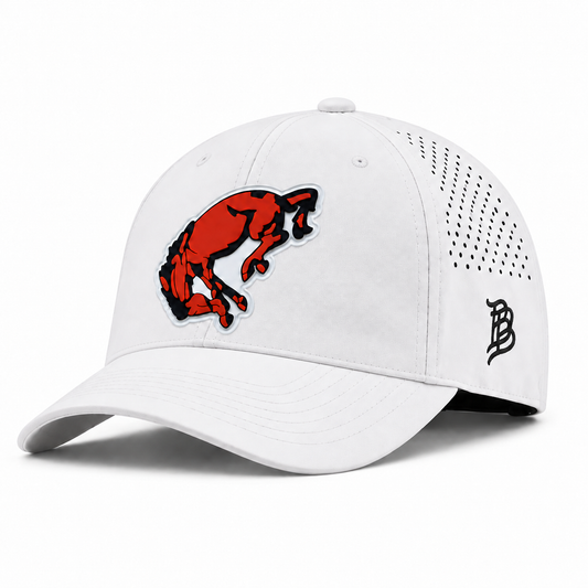OG Bronco | Curved | Performance Dad; White; og bronco PVC patch; front view