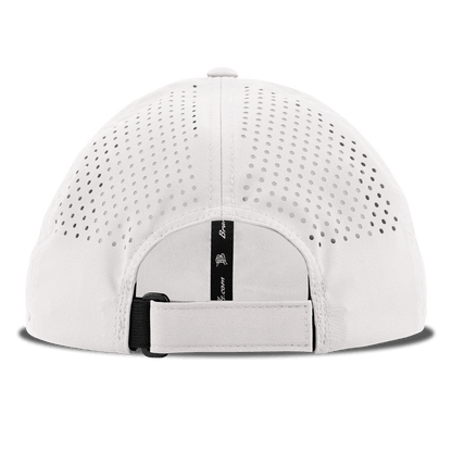 White Performance Dad hat, back view