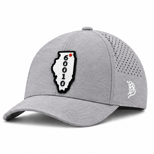 Illinois 60010 | Curved | Performance; Heather Gray; front view