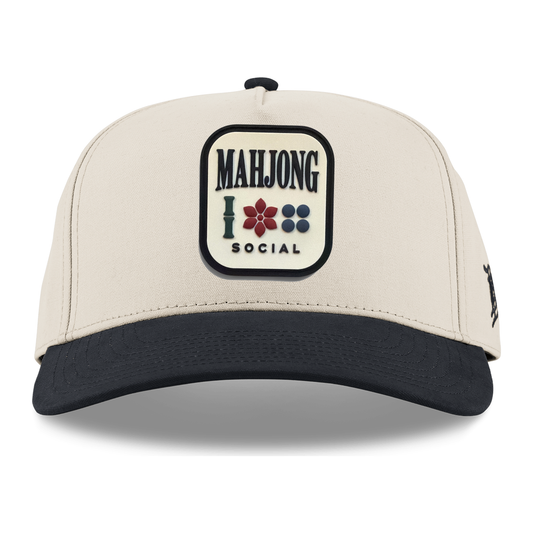 Mahjong Social Canvas Hat, Beige/Vintage Black, front