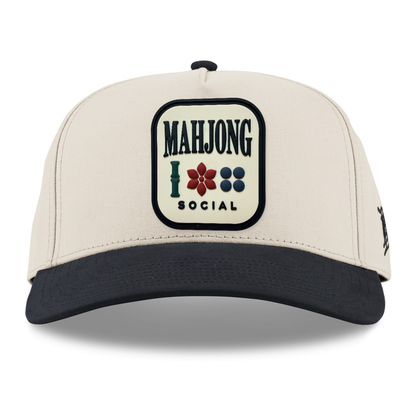 Mahjong Social Canvas Hat, Beige/Vintage Black, front