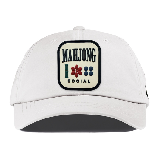 Mahjong Social Performance Dad Hat, White, front