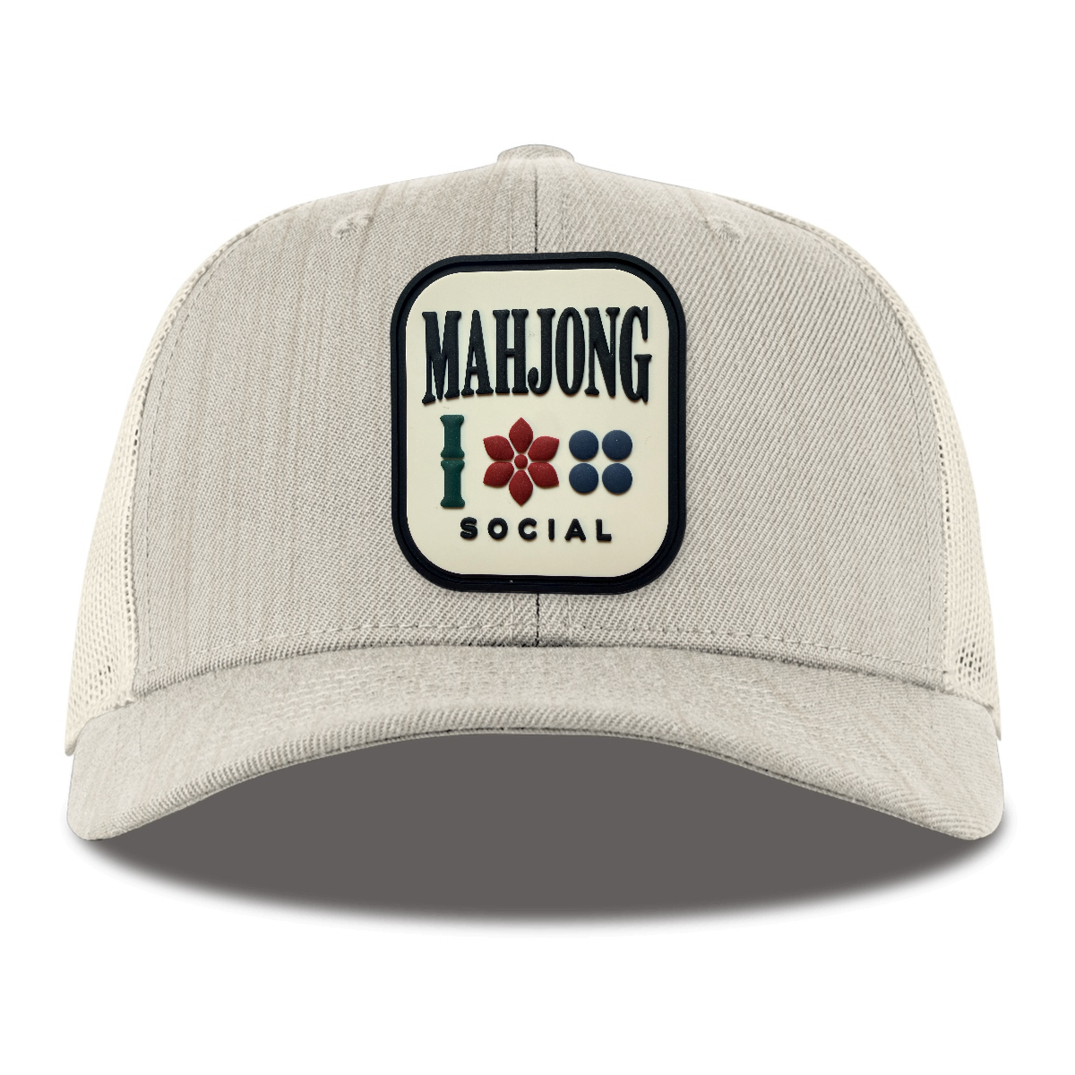 Mahjong Social Trucker, Heather Beige, front