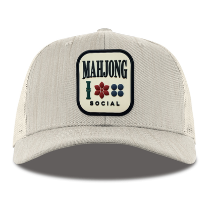 Mahjong Social Trucker, Heather Beige, front