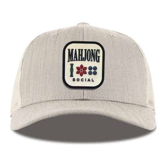 Mahjong Social Trucker, Heather Beige, front