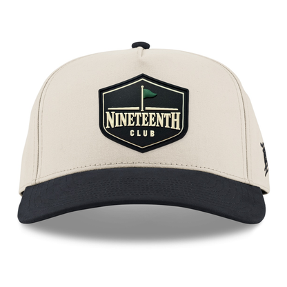 Nineteenth Club Canvas Hat, Beige/Vintage Black, front