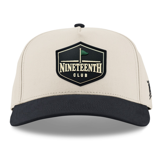 Nineteenth Club Canvas Hat, Beige/Vintage Black, front