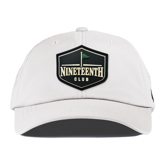 Nineteenth Club Performance Dad Hat, White, front