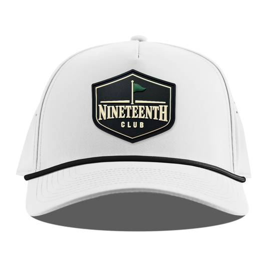 Nineteenth Club Rope Hat, White + Black Rope, front