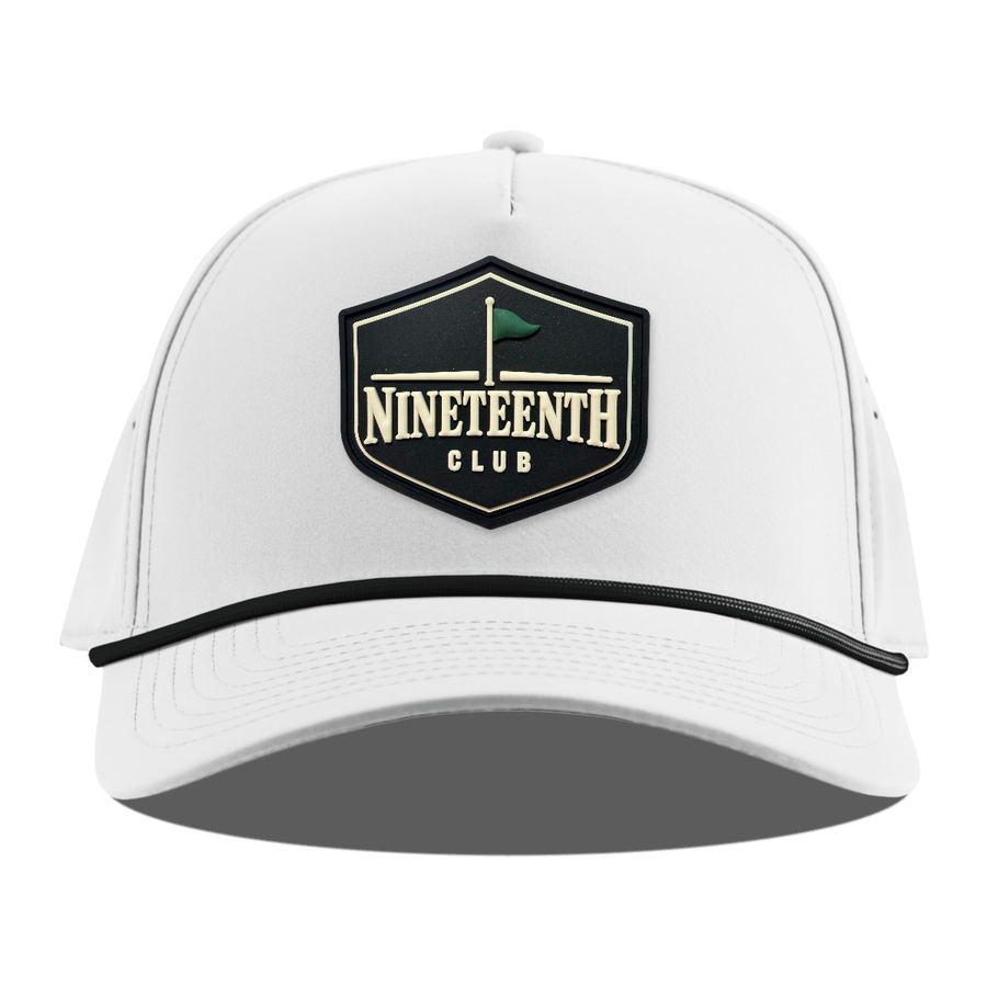 Nineteenth Club Rope Hat, White + Black Rope, front