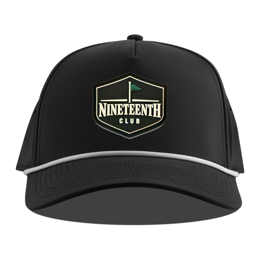Nineteenth Club Rope Hat, Black + White Rope, front