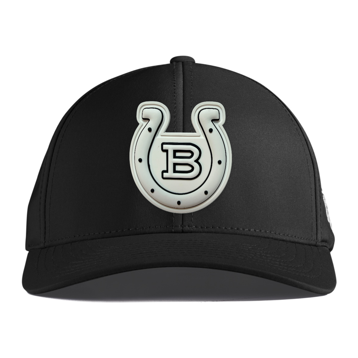 Horseshoe Performance Hat — Monochrome Patch, Black, front