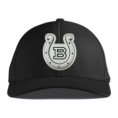 Horseshoe Performance Hat — Monochrome Patch, Black, front
