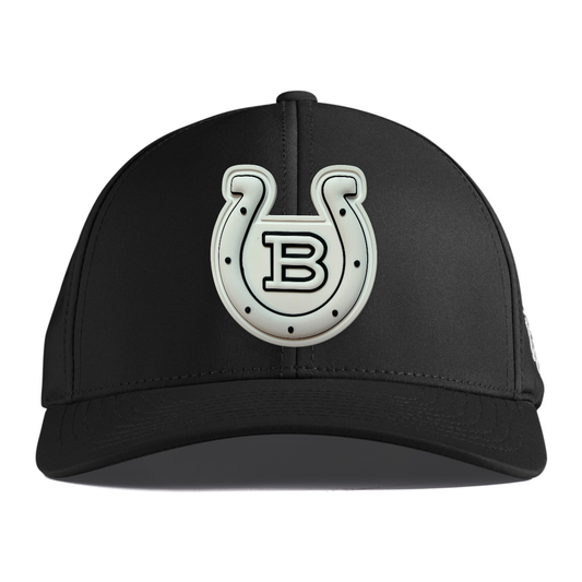 Horseshoe Performance Hat — Monochrome Patch, Black, front