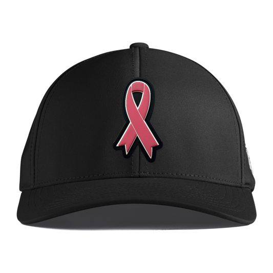 Pink Ribbon Performance Hat, Black, front