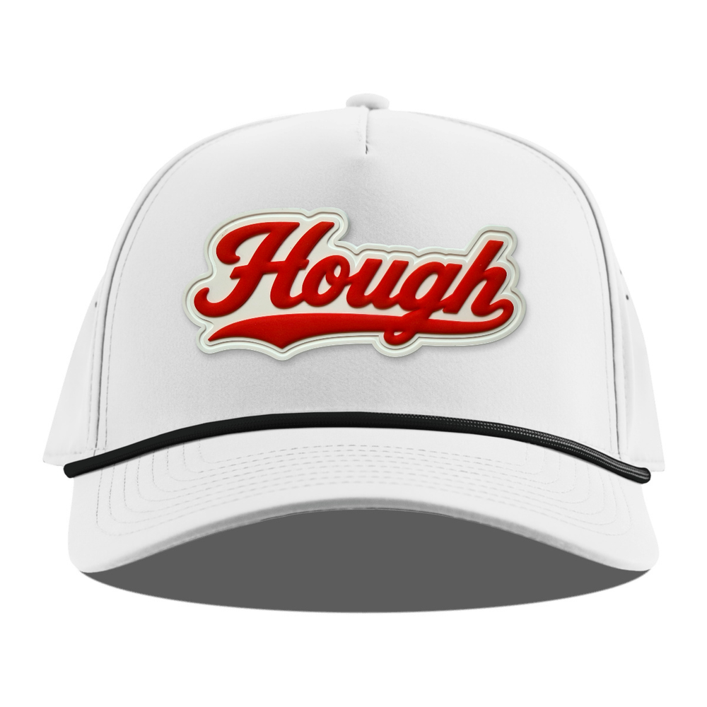 Script Hough Rope Hat, White + Black Rope, front
