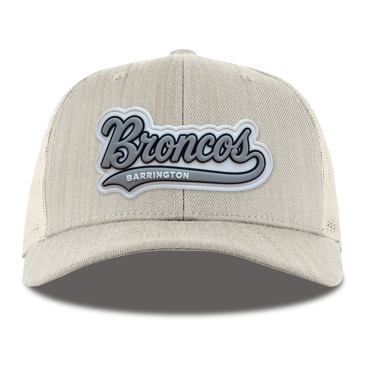 Script Broncos Trucker, Heather Beige, front
