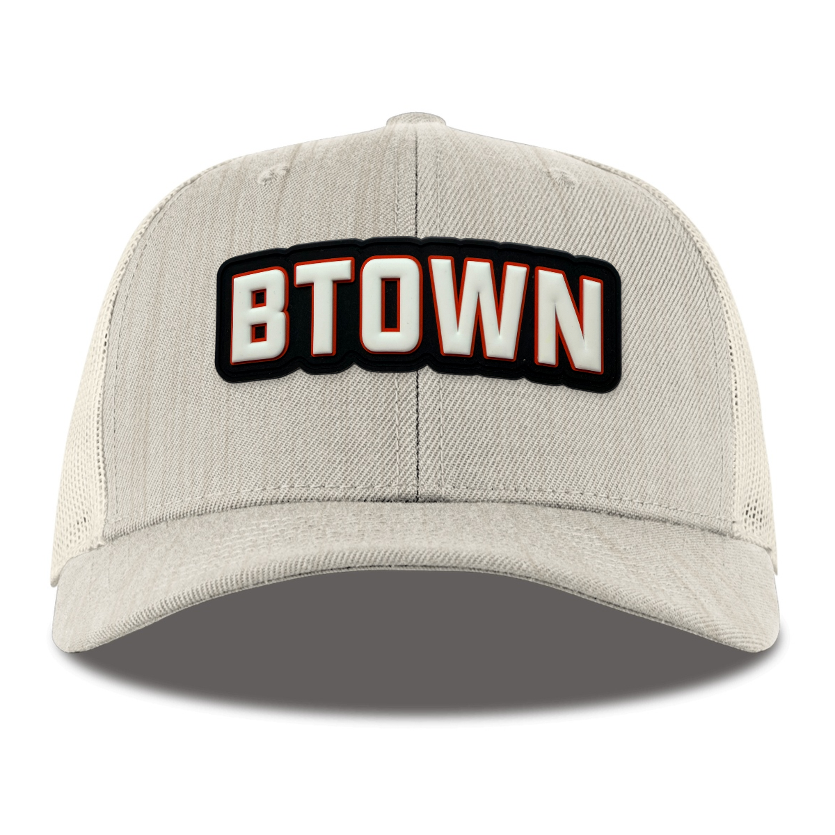 BTOWN Trucker, Heather Beige, front
